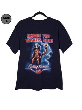 Ted Nugent: Uncle Ted Wants You! Rolling Thunder 2008 Tour USED Shirt (L, Blue)